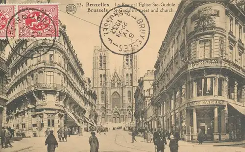 Bruxelles Église et Rue St. Gudule gl1932 136.428