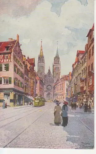 Nürnberg Karolinenstraße mit Lorenzkirche ngl 215.778