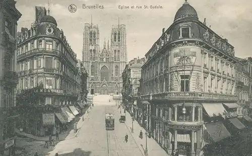 Bruxelles Église et Rue St. Gudule feldpgl1916 136.419
