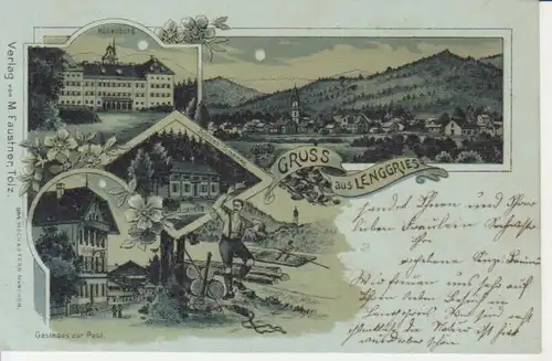 Lenggries Gasthaus zur Post Panorama gl1899 208.256