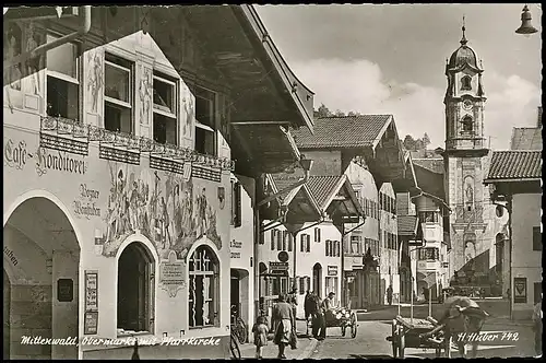 Mittenwald - Obermarkt mit Pfarrkirche gl1958 137.998