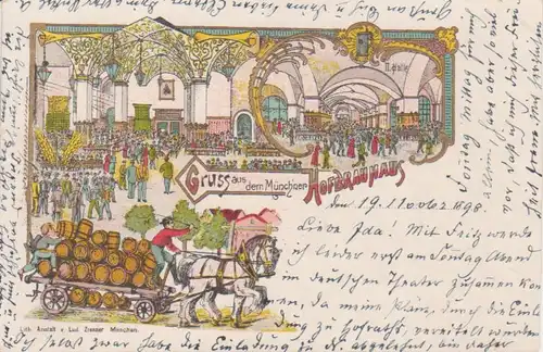 München Litho Hofbräuhaus gl1898 207.924