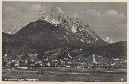 Mittenwald Panorama gegen Wetterstein gl1933 215.666