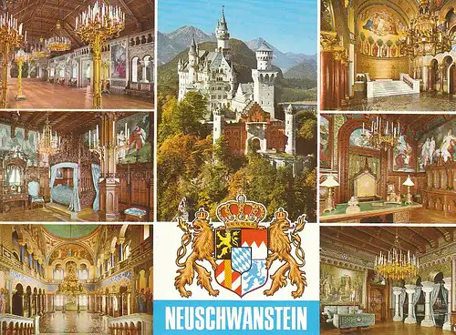 Königschloss Neuschwanstein Mehrbildkarte ngl C4588