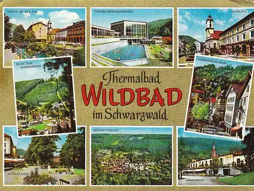 Wildbad Schwarzwald Mehrbildkarte gl1970? C4636