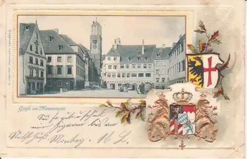 Memmingen Prägelitho Innenstadtpartie gl1901 210.489