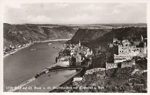 Blick auf St.Goar u. St.Goarshausen mit Rheinfels u.Katz ngl C5370