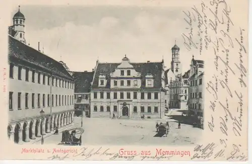 Memmingen Marktplatz und Amtsgericht Reliefkarte gl1901 210.498