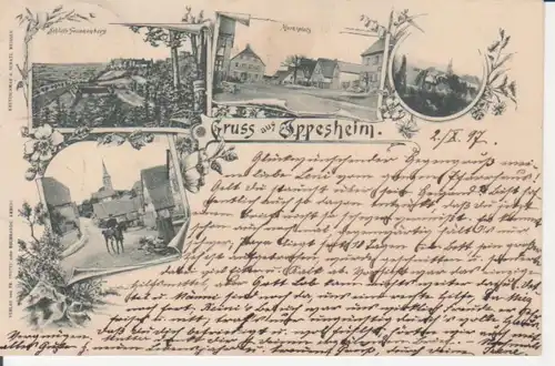 Ippesheim Litho Schloss Marktplatz Straßenpartie gl1897 209.756