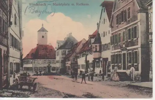 Windsbach Marktplatz mit Rathaus gl1920 209.933