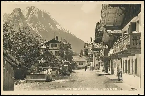 Garmisch Frühlingstraße mit Waxenstein ngl 137.323