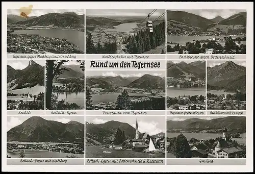 Rund um den Tegernsee Mehrbildkarte gl1953 139.615