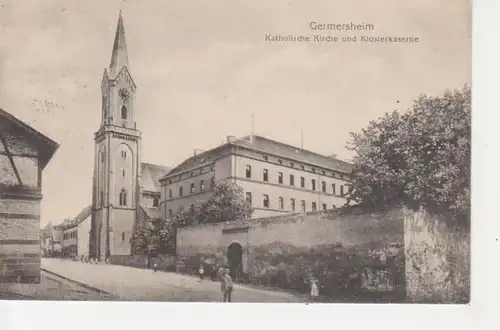 Germersheim a.Rh. Katholische Kirche und Klosterkaserne feldpgl1917 211.179