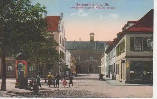 Germersheim a.Rh. Ludwigsstraße gegen Kaserne Seyssel feldpgl1917 211.174