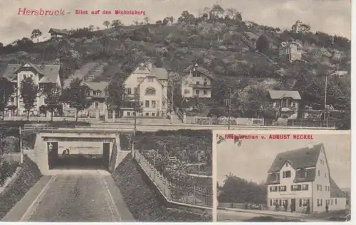 Hersbruck Blick auf den Michelsberg und Gasthaus feldpgl1911 209.433