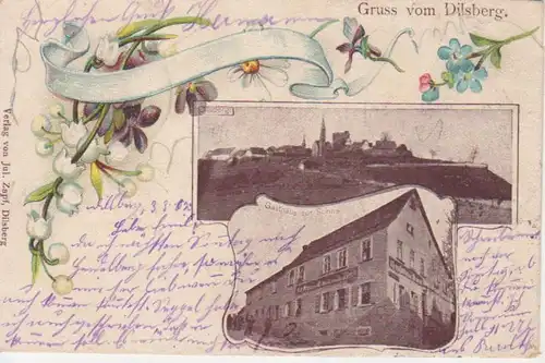 Gruß vom Dilsberg Gasthaus zur Sonne Panorama gl1902 211.356