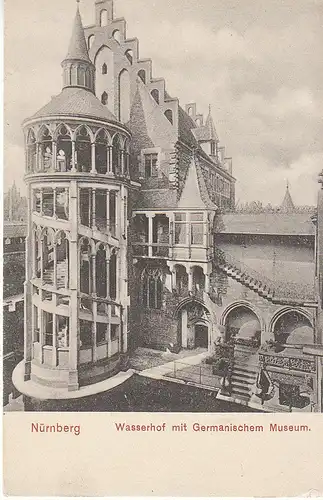 Nürnberg Wasserhof mit Germanischem Museum um 1900 gl1935 C5758