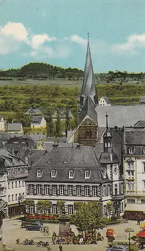 Mayen (Eifel) Marktplatz Rathaus Schiefer Turm gl1968 C5155