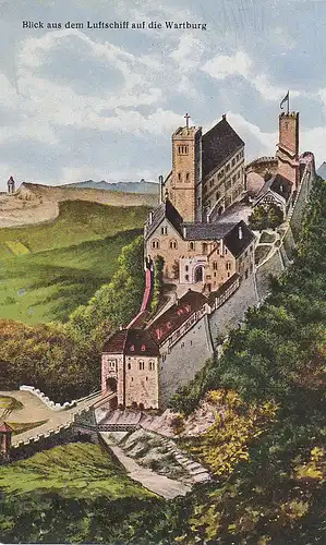 Eisenach Blick aus dem Luftschiff auf die Wartburg gl1929 C5171