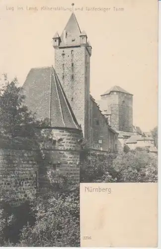 Nürnberg Luginsland, Kaiserstallung und fünfeckiger Turm ngl 216.893