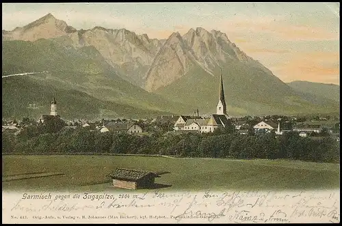 Garmisch Panorama gegen die Zugspitze gl1905 137.372