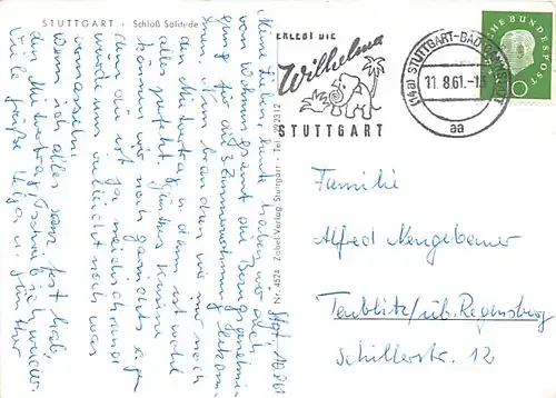 Stuttgart Schloss Solitude gl1961 141.192
