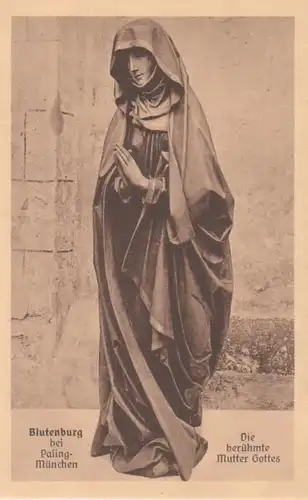München-Pasing - Schloßkapelle Blutenburg, Holzplastik Mutter Gottes ngl 216.401