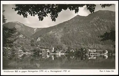 Walchensee gegen Heimgarten und Herzogstand gl1953 138.423