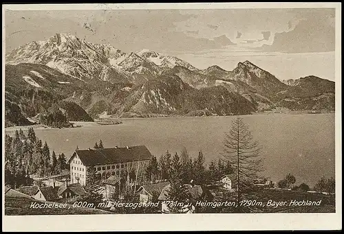 Kochelsee mit Herzogstand gl1937 138.443