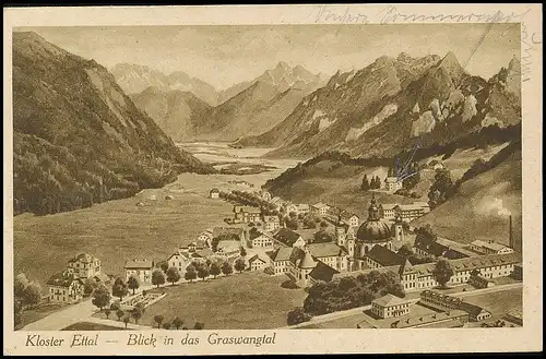 Kloster Ettal Panorama Blick in das Graswangtal glca.1925 138.354