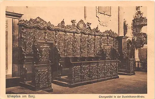 Wimpfen am Berg Chorgestühl in der Dominikaner-Kirche ngl 141.374