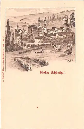 Schöntal an der Jagst Blick zum Kloster ngl 141.422