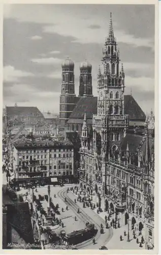 München Rathaus mit Frauenkirche gl1937 212.272