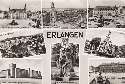 Erlangen Mehrbildkarte gl1956 C5147