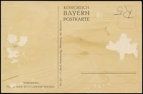 Nürnberg Blick vom Spittlertorgraben Kley-Karte ngl 138.554