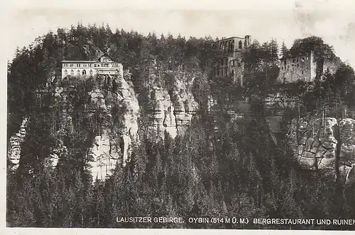 Lausitzer Gebirge Oybin Bergretsurant und Ruinen gl1937 C5261