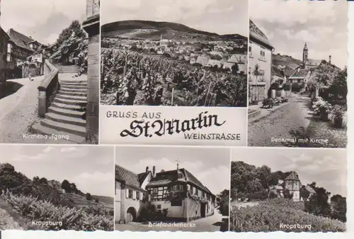 St. Martin Kirchenaufgang Briefmarkenecke Kropsburg Panorama gl1951 211.200