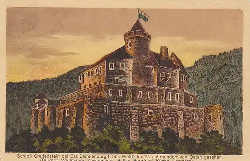 Schloß Greifenstein bei Bad Blankenburg im 12.Jahrh. gl1924 C5271