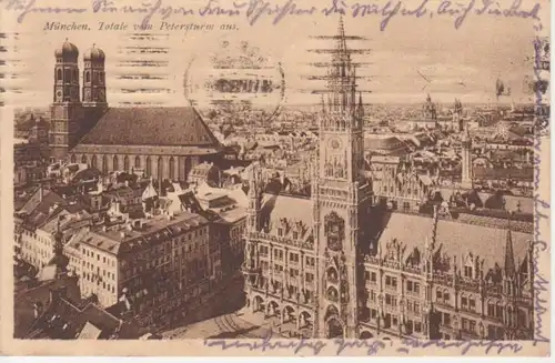 München Totale vom Petersturm aus gl1918 212.489