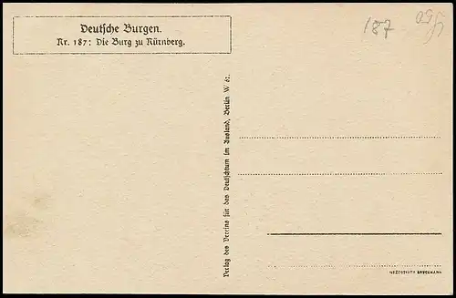 Nürnberg Burg, Serie: Deutsche Burgen Nr. 187 ngl 138.557