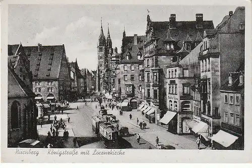 Nürnberg Königstraße mit Lorenzkirche ngl C5759