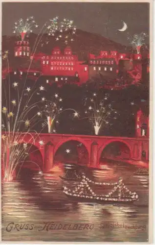 Heidelberg Schlossbeleuchtung Feuerwerk gl1906 211.332