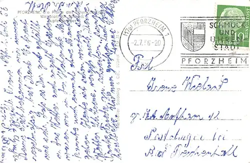 Pforzheim Teilansicht Partie gl1956 140.634
