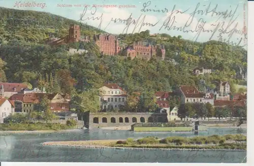 Heidelberg Schloss von der Hirschgasse gesehen gl1900 214.075