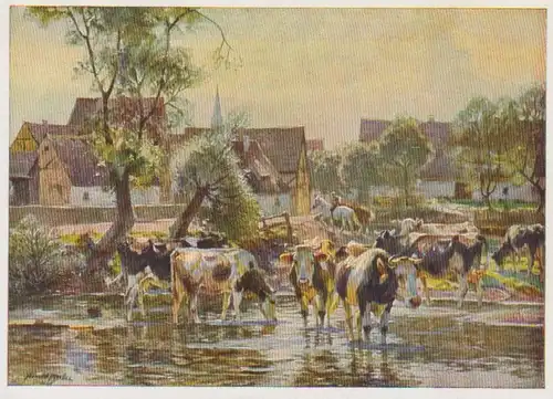 HDK 228 Arnold Moeller - Kühe im Dorfbach ngl 212.068