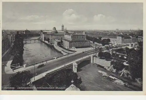 München Ludwigsbrücke mit Deutschem Museum feldpgl1940 212.296