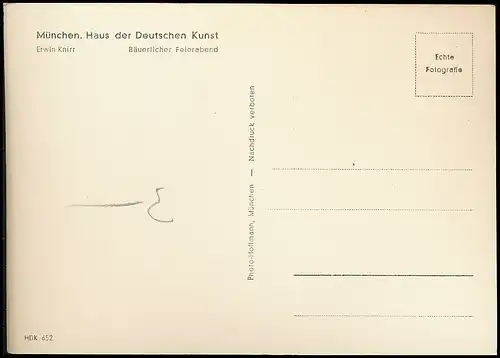 HDK 652: Erwin Knirr - Bäuerlicher Feierabend ngl 139.235