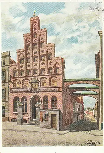 G.BOESE Lübeck Haus der Schiffergesellschaft gl1913 C5410