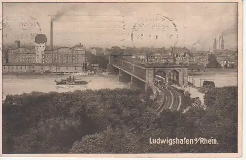 Ludwigshafen am Rhein - Panorama mit Walzmühle feldpgl1915 213.757
