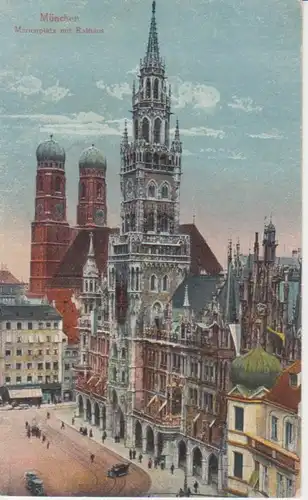 München Marienplatz mit Rathaus ngl 212.234